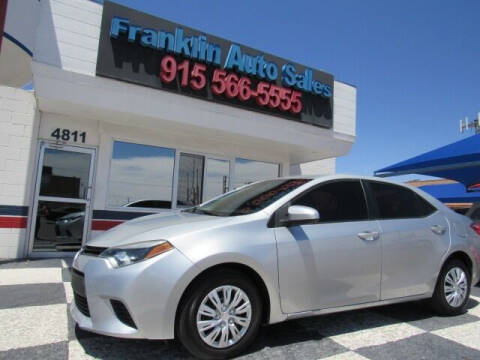 2015 Toyota Corolla for sale at Franklin Auto Sales in El Paso TX