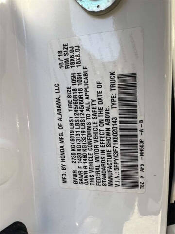 2019 Honda Ridgeline RTL-E