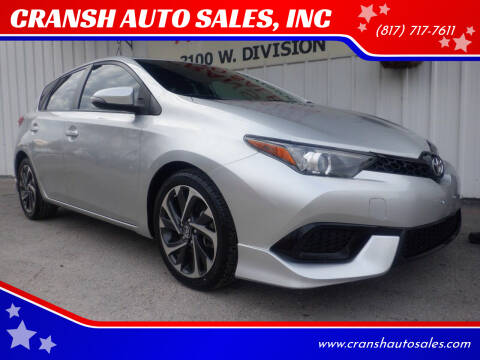 2018 Toyota Corolla iM for sale at CRANSH AUTO SALES, INC in Arlington TX