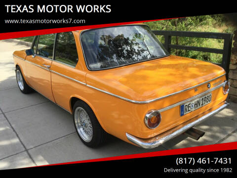 1968 BMW 2002 Series for sale at TEXAS MOTOR WORKS in Arlington TX