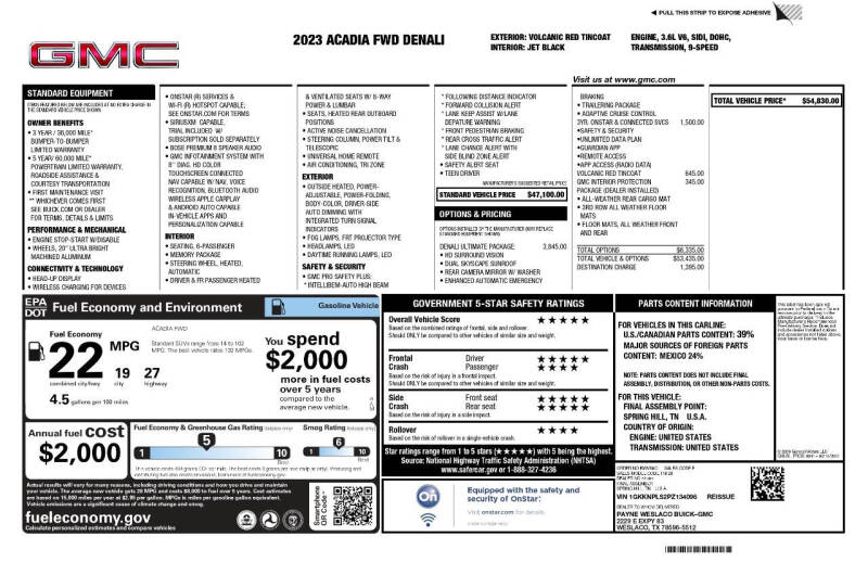 2023 GMC Acadia Denali