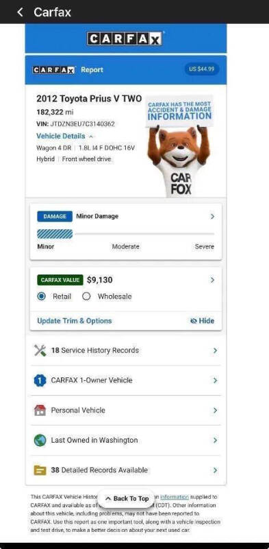 2012 Toyota Prius v