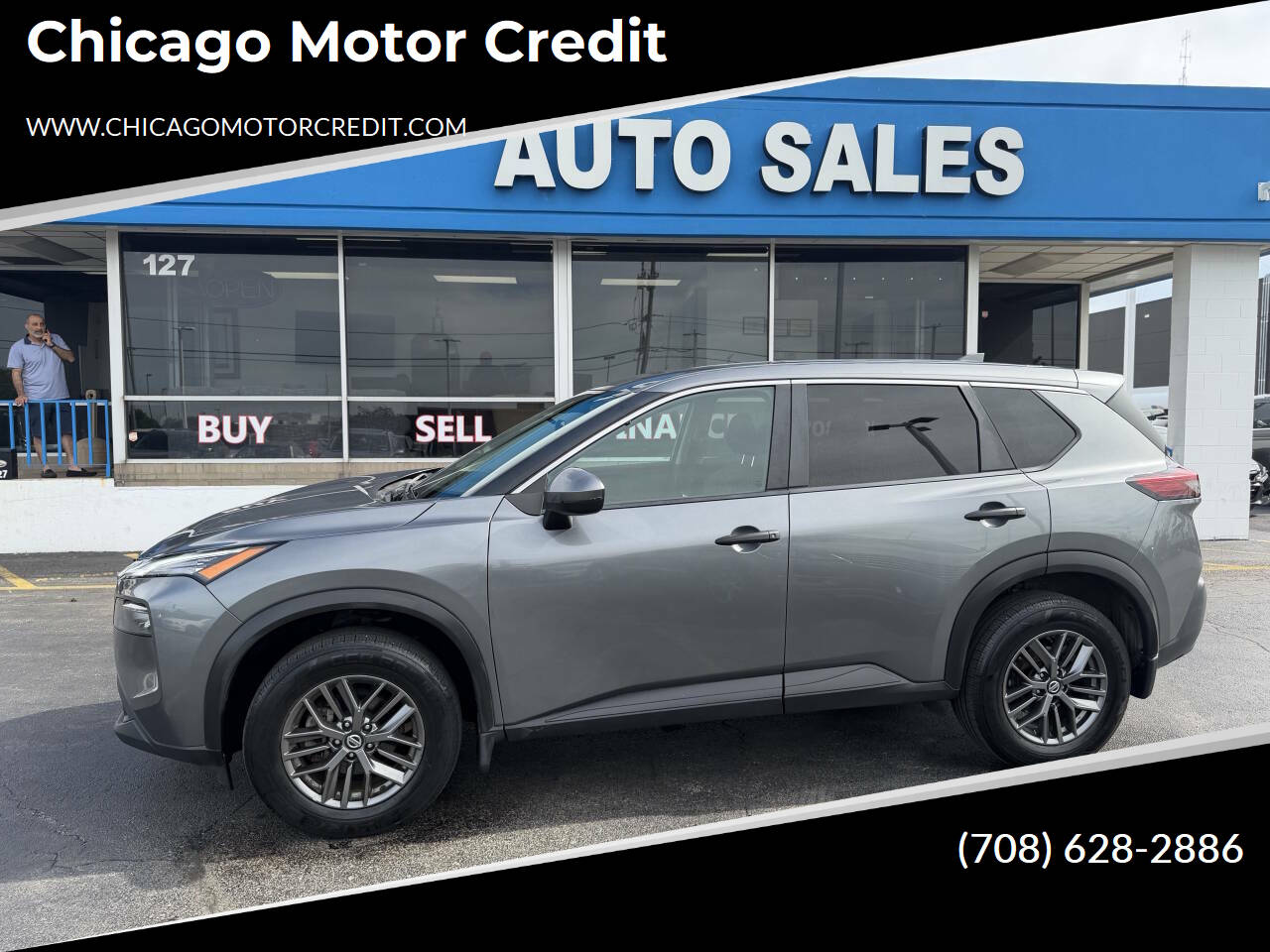 Gray 2021 Nissan Rogue S AWD S 4dr Crossover 1