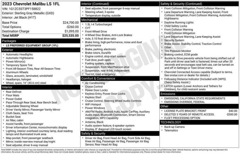 2023 Chevrolet Malibu LS Fleet