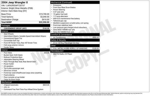 2004 Jeep Wrangler X