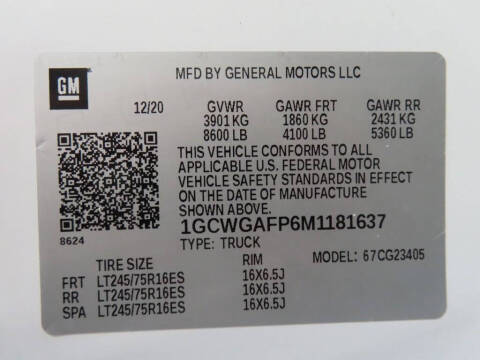 2021 Chevrolet Express 2500