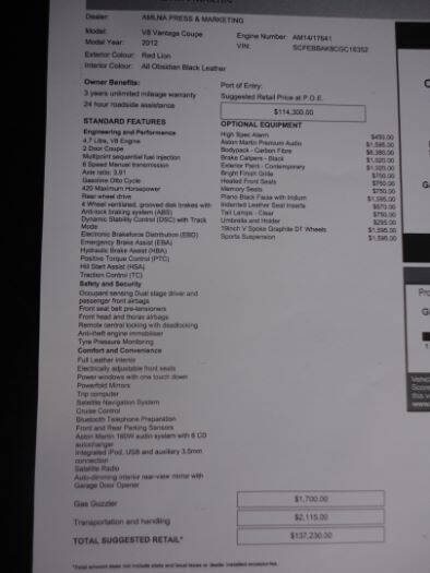 2012 Aston Martin V8 Vantage