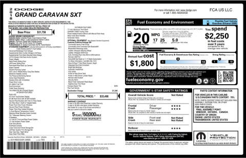 2018 Dodge Grand Caravan SXT