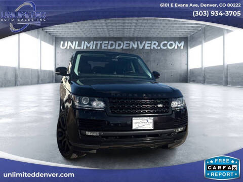 2015 Land Rover Range Rover for sale at Unlimited Auto Sales in Denver CO