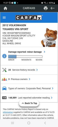 2012 Volkswagen Touareg VR6 Executive