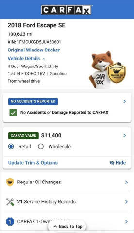 2018 Ford Escape SE