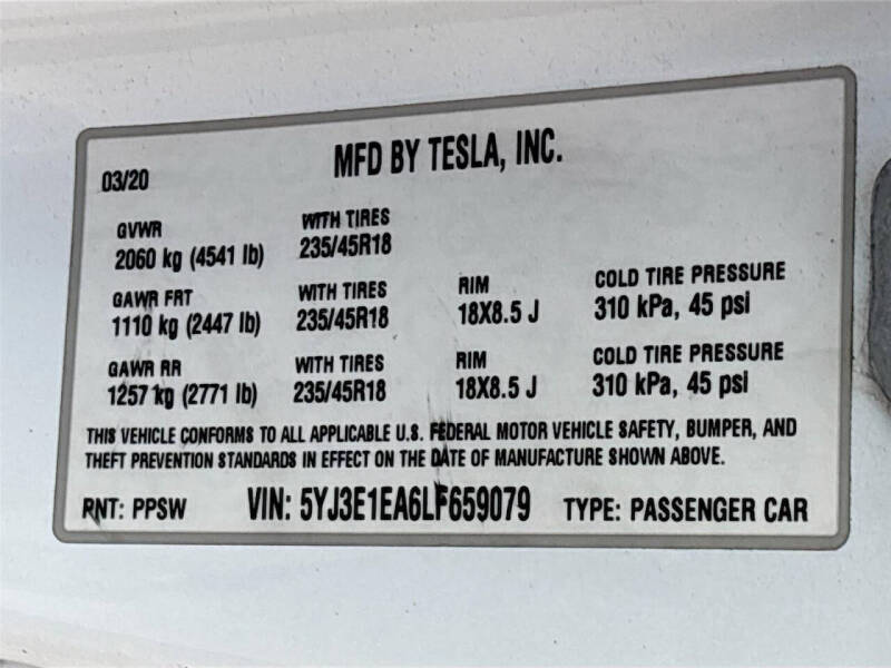 2020 Tesla Model 3