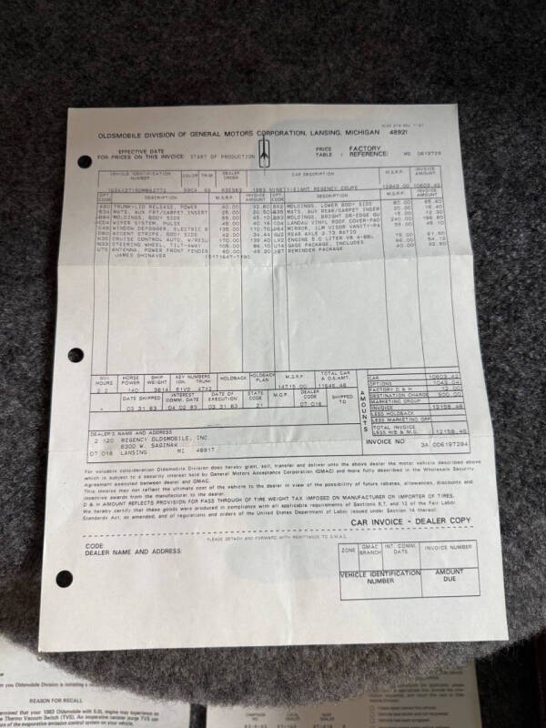 1983 Oldsmobile Ninety-Eight Regency