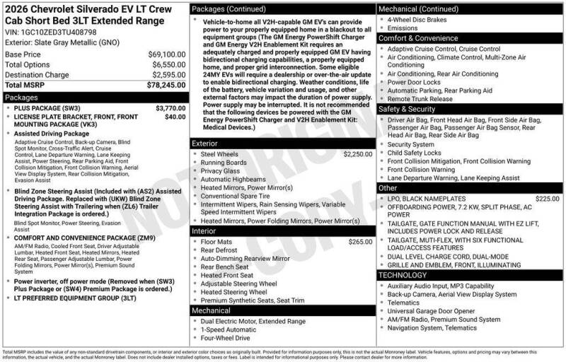 2026 Chevrolet Silverado EV LT
