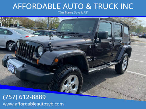 2013 Jeep Wrangler Unlimited for sale at AFFORDABLE AUTO & TRUCK INC in Virginia Beach VA
