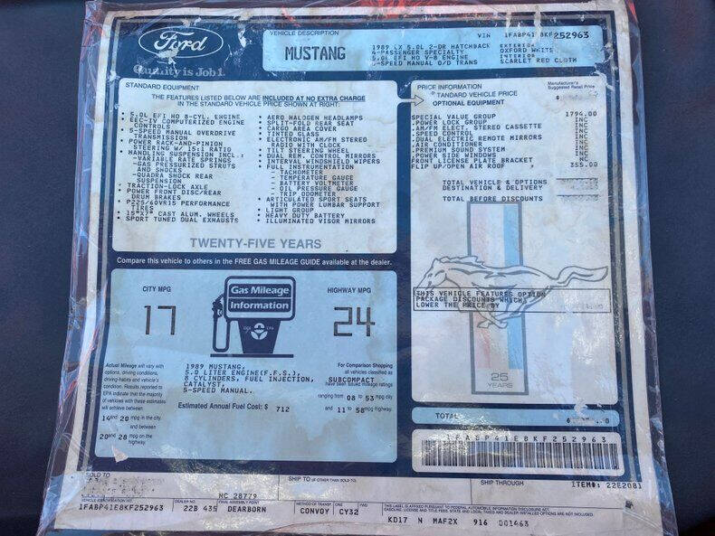 1989 Ford Mustang LX 5.0