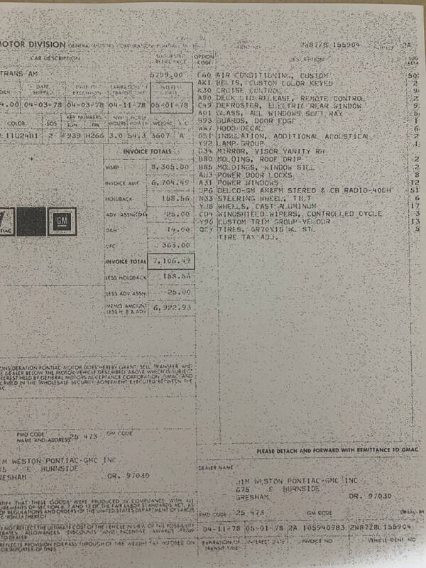 1978 Pontiac Firebird