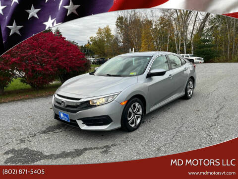 2016 Honda Civic for sale at MD Motors LLC in Williston VT