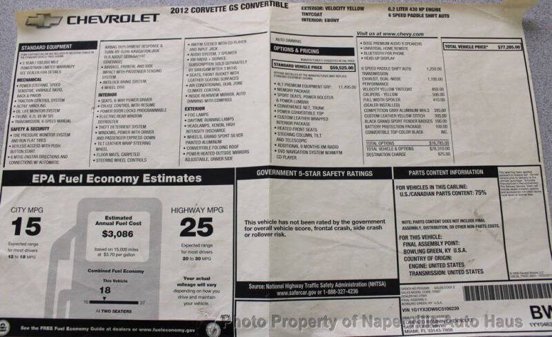 2012 Chevrolet Corvette Z16 Grand Sport