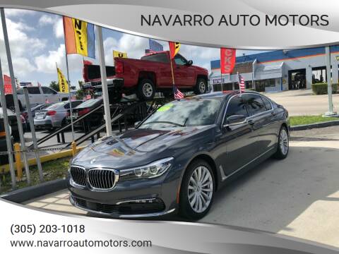 2017 BMW 7 Series for sale at Navarro Auto Motors in Hialeah FL
