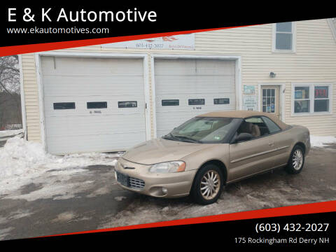 2002 Chrysler Sebring for sale at E & K Automotive in Derry NH