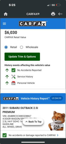 2011 Subaru Outback 2.5i Premium