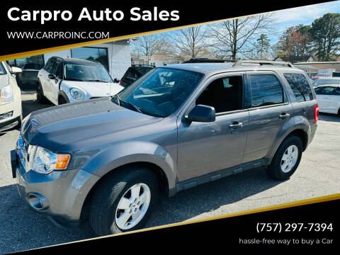 2012 Ford Escape for sale at Carpro Auto Sales in Chesapeake VA