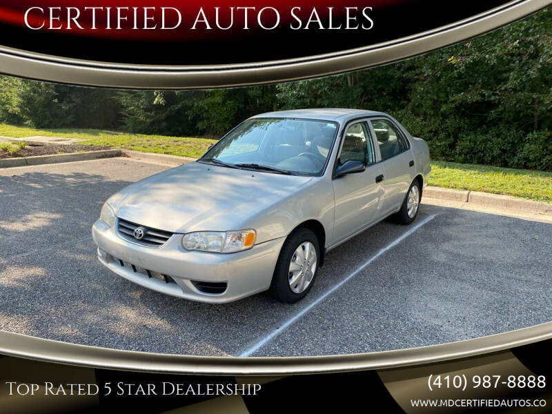 2001 Toyota Corolla for sale at CERTIFIED AUTO SALES in Severn MD