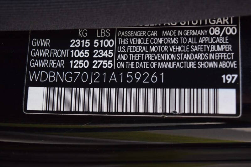 2001 Mercedes-Benz S-Class S 430