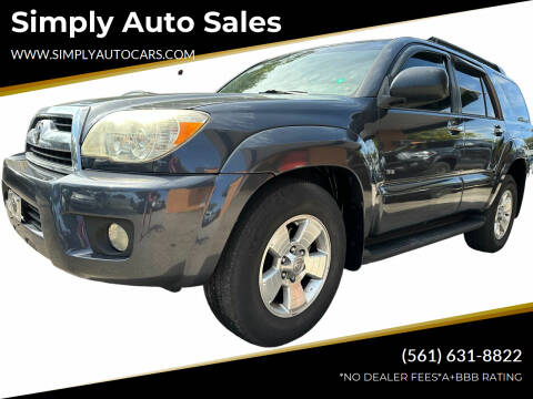 2007 Toyota 4Runner for sale at Simply Auto Sales in Palm Beach Gardens FL