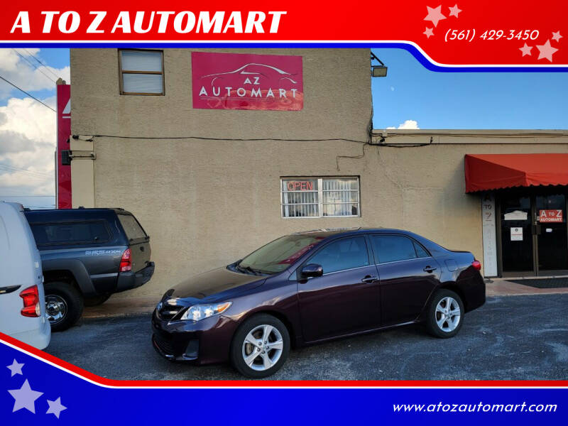 2013 Toyota Corolla for sale at A TO Z  AUTOMART in West Palm Beach FL