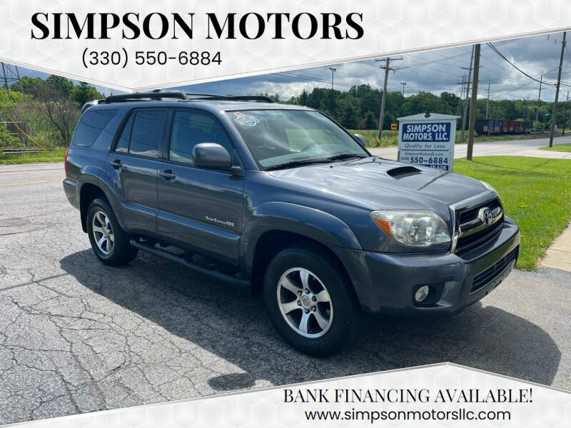 2008 Toyota 4Runner for sale at SIMPSON MOTORS in Youngstown OH