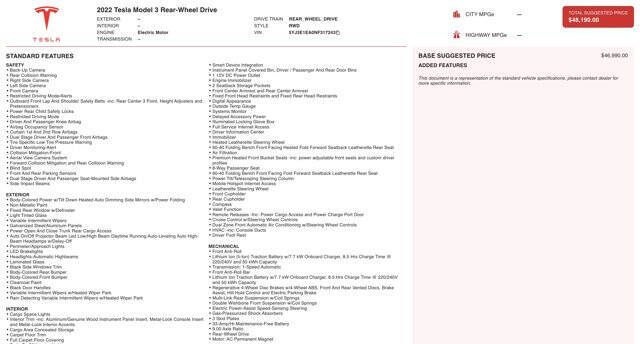 2022 Tesla Model 3