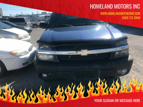 2002 Chevrolet Avalanche for sale at Homeland Motors INC in Winchester VA