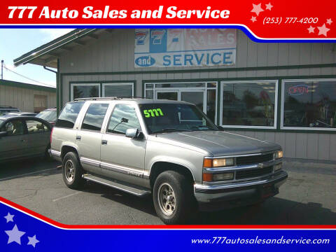 1998 Chevrolet Tahoe for sale at 777 Auto Sales and Service in Tacoma WA