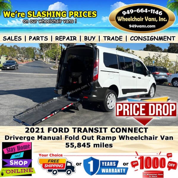 2021 Ford Transit Connect for sale at Wheelchair Vans Inc in Laguna Hills CA