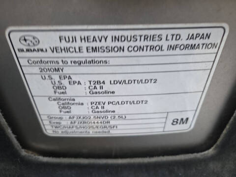 2010 Subaru Outback 2.5i