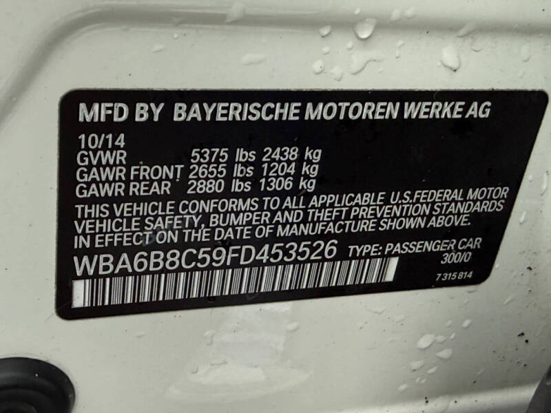 2015 BMW 6 Series 640i xDrive Gran Coupe