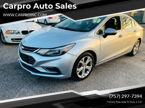 2017 Chevrolet Cruze for sale at Carpro Auto Sales in Chesapeake VA
