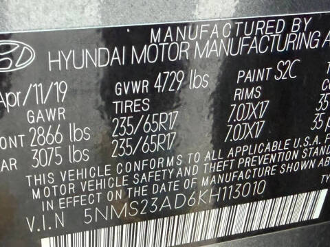 2019 Hyundai Santa Fe SE 2.4L