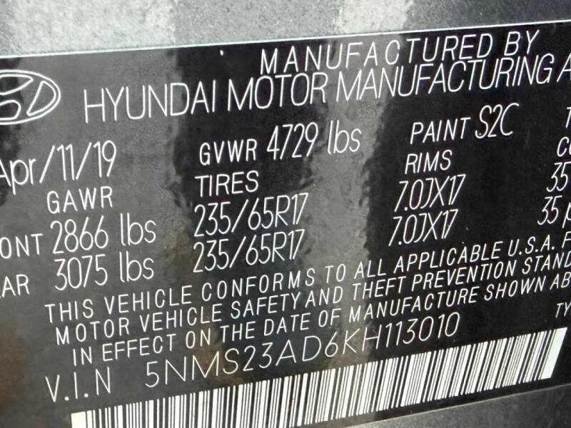 2019 Hyundai Santa Fe SE 2.4L