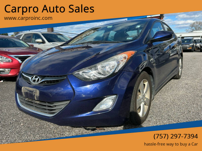2013 Hyundai Elantra for sale at Carpro Auto Sales in Chesapeake VA