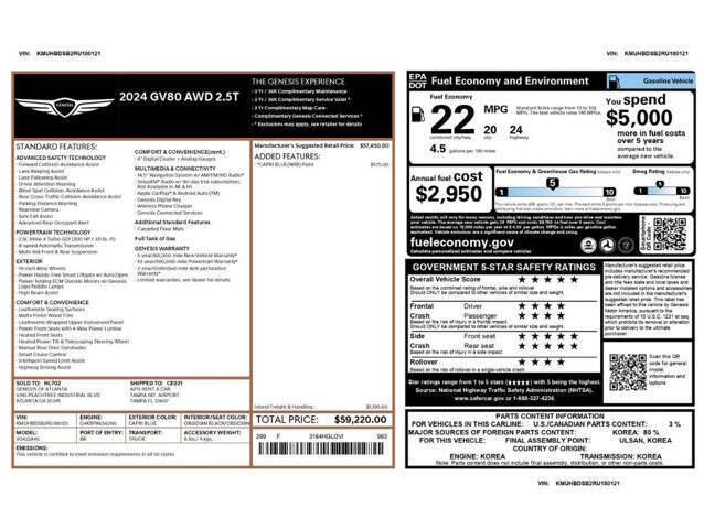 2024 Genesis GV80 2.5T