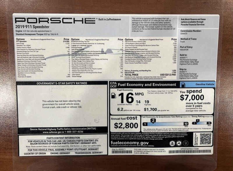 2019 Porsche 911 Speedster