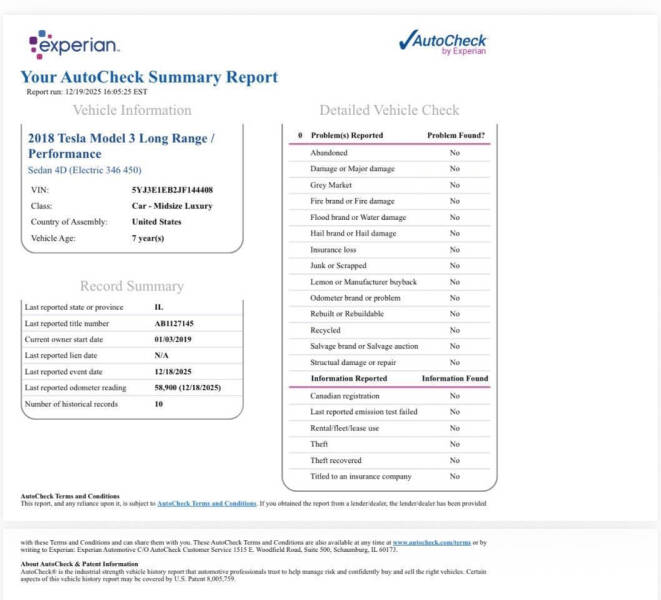 2018 Tesla Model 3 Long Range