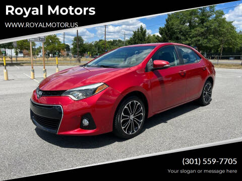 2015 Toyota Corolla for sale at Royal Motors in Hyattsville MD