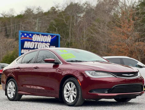 2016 Chrysler 200 for sale at Union Motors in Seymour TN