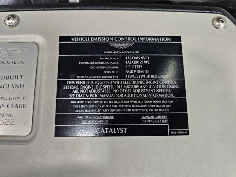 2004 Aston Martin V12 Vanquish