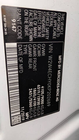 2019 Freightliner Sprinter 2500