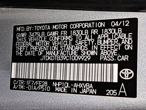 2012 Toyota Prius c Three